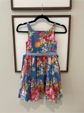 Ralph Lauren Girls Blue Floral Sundress